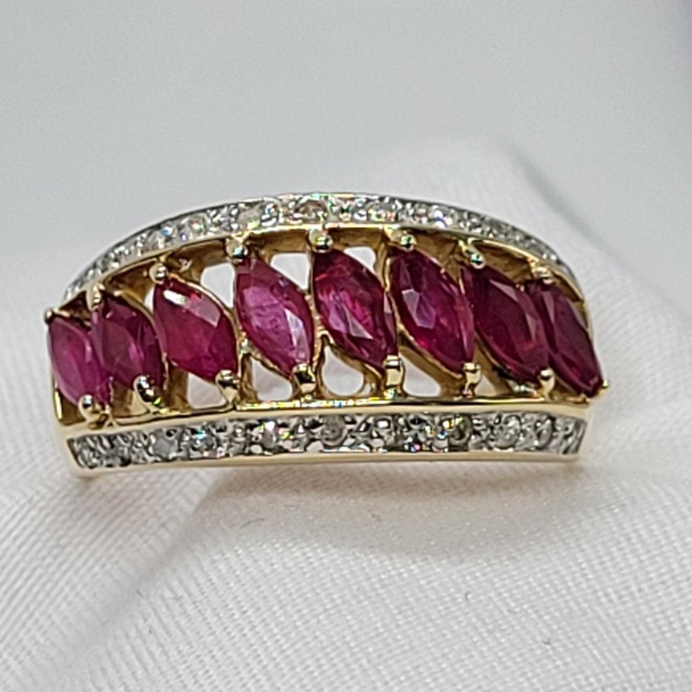 Gold Ruby Ring With Diamonds - image 5
